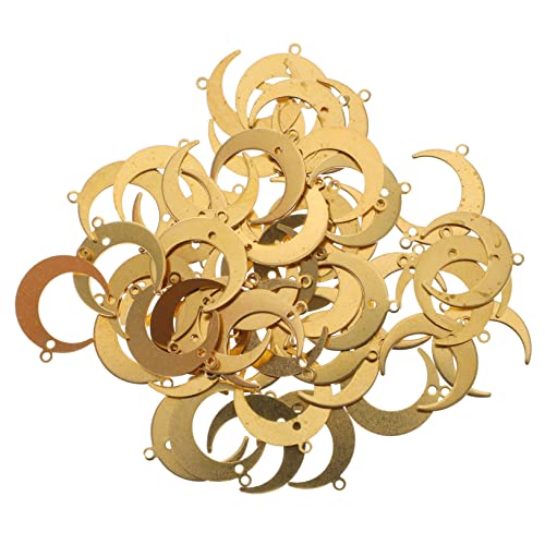 ORFOFE 50 Stück Teiliges Mond Anhänger aus Hochwertiger Legierung Leichter Schmuckverbinder mit Zwei Löchern für DIY Halsketten Armbänder Ohrringe Langlebiges Zubehör für Kreative von ORFOFE