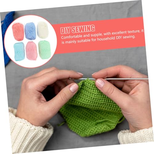 ORFOFE 6 Rollen Baumwollgarn zum Häkeln und Stricken Mittlere Stärke Vielseitiges Häkelgarn für Heimtextilien DIY Frühling Sommer Projekt Weiche Flexible Wolle für Kissen Decken und von ORFOFE