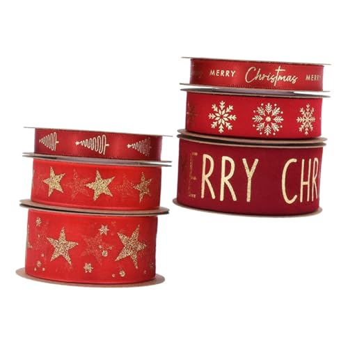 ORFOFE 6 Rollen Rotes Weihnachtsband Satin mit Goldfolie Breites Organza Schleifenband Glitzer Mesh Flexibles Geschenkband für Verpackung Hochzeits und Partydeko Vielseitiges Bastelband ORFOFE 6 Rollen Rotes Weihnachtsband Satin mit Goldfolie Breites Organza Schleifenband Glitzer Mesh Flexibles Geschenkband für Verpackung Hochzeits und Partydeko Vielseitiges Bastelband von ORFOFE