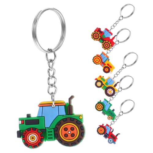 ORFOFE 6 Stück Bauernhof Fahrzeug Schlüsselanhänger mit Landmaschine und Baufahrzeugen Niedliche Schlüsselringe für Kindergeburtstag Frühlingsparty Preise Geschenkideen für Jungen und von ORFOFE