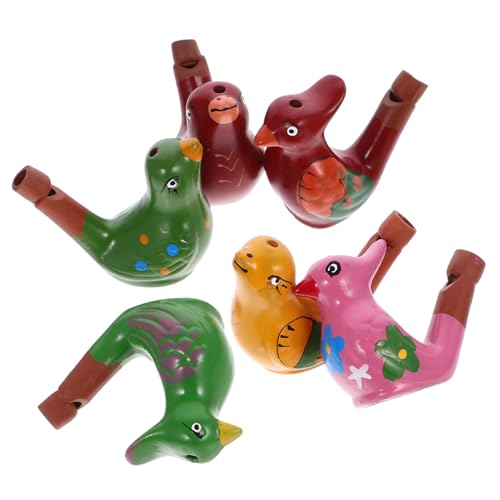 ORFOFE 6 Stück Bunte Keramische Vogelpfeifen für Kleine Klangspielzeuge Einfache Handhabung als Partygeschenk und Outdoor Mädchen und Jungen von ORFOFE