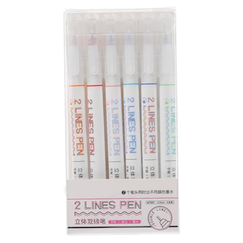 ORFOFE 6 Stück Farbige Marker Stifte Doppelstrich Design Kreative Bürobedarf Filzstifte für DIY Karten Notizen Malen und Hervorhebungen ORFOFE 6 Stück Farbige Marker Stifte Doppelstrich Design Kreative Bürobedarf Filzstifte für DIY Karten Notizen Malen und Hervorhebungen von ORFOFE
