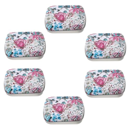 ORFOFE 6 Stück Kleine Rechteckige Aufbewahrungsdosen aus Eisen mit Klappdeckel Tragbare Candy Box für Schmuck Schlüssel Lippenbalsam und Kleine Geschenke Lila Rosenmuster ORFOFE 6 Stück Kleine Rechteckige Aufbewahrungsdosen aus Eisen mit Klappdeckel Tragbare Candy Box für Schmuck Schlüssel Lippenbalsam und Kleine Geschenke Lila Rosenmuster von ORFOFE
