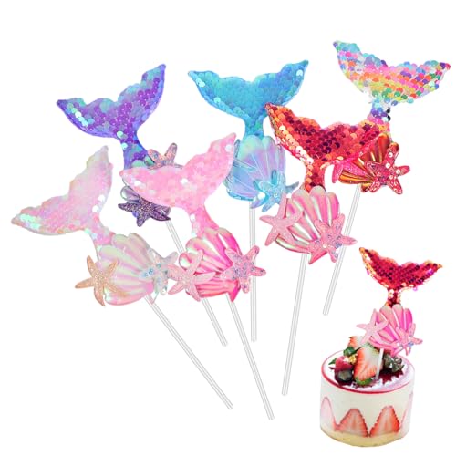 ORFOFE 6 Stück Meerjungfrau Tortendopper mit Schimmernden Pailletten Leichte Kuchen Cupcake-deko für Geburtstag Hochzeit Shower Sichere Stoffmaterialien Funkelnde Meerjungfrauenflosse ORFOFE 6 Stück Meerjungfrau Tortendopper mit Schimmernden Pailletten Leichte Kuchen Cupcake-deko für Geburtstag Hochzeit Shower Sichere Stoffmaterialien Funkelnde Meerjungfrauenflosse von ORFOFE