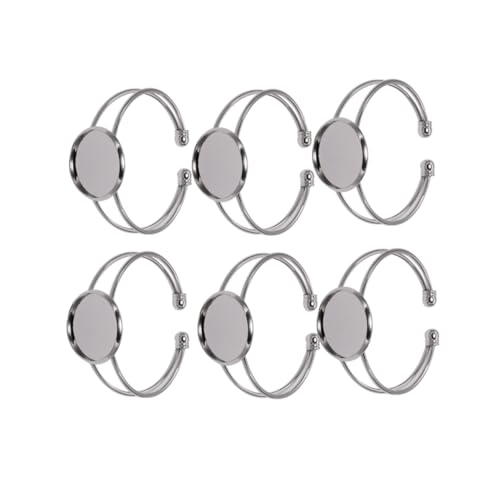 ORFOFE 6 Stück Runde Kupfer Y-form Verstellbare DIY Armband-basen für Schmuckherstellung Langlebige Metallarmbänder mit Lünette für Resin Cabochons und Anhänger für Individuelle von ORFOFE