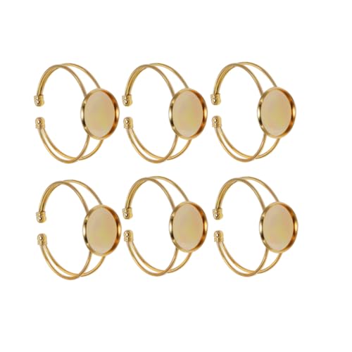 ORFOFE 6 Stück Rundes Kupfer Y-förmiges Armband Tablett für DIY Schmuckherstellung Verstellbare Basis für Ovalen Anhänger Langlebige Metallfassung in Gold ORFOFE 6 Stück Rundes Kupfer Y-förmiges Armband Tablett für DIY Schmuckherstellung Verstellbare Basis für Ovalen Anhänger Langlebige Metallfassung in Gold von ORFOFE