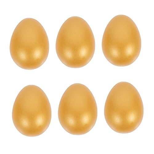 ORFOFE 6 Stück Teiliges Goldene Dekorative Holz Eier für Osterdeko Bruchfest Umweltfreundlich DIY für Familien für Osterfeier und Handwerksunterricht ORFOFE 6 Stück Teiliges Goldene Dekorative Holz Eier für Osterdeko Bruchfest Umweltfreundlich DIY für Familien für Osterfeier und Handwerksunterricht von ORFOFE