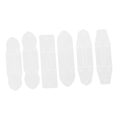 ORFOFE 6 Stück Teiliges PVC Gürtelloch Schablonen Lederhandwerk Stanzform DIY Präzisionsvorlage Transparent Strapazierfähig für Gürtelclips Lochstanzen von ORFOFE