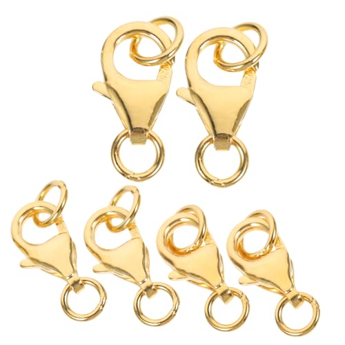ORFOFE 6 Stück Teiliges Silber Schmuckverbinder mit Vergoldeten Karabinerverschlüssen und Offenen Sprungringen DIY Schmuckherstellung Verschluss für Halsketten Armbänder Anhänger ORFOFE 6 Stück Teiliges Silber Schmuckverbinder mit Vergoldeten Karabinerverschlüssen und Offenen Sprungringen DIY Schmuckherstellung Verschluss für Halsketten Armbänder Anhänger von ORFOFE