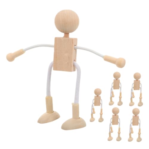 ORFOFE 6 Stück Teiliges Unvollendete Holzfiguren Puppen zum Bemalen DIY Bastelset Holzspielzeug Kreative Holzfiguren für Dekoration und Handwerk ORFOFE 6 Stück Teiliges Unvollendete Holzfiguren Puppen zum Bemalen DIY Bastelset Holzspielzeug Kreative Holzfiguren für Dekoration und Handwerk von ORFOFE