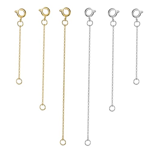 ORFOFE 6 Stück Teiliges Verlängerungsketten Damen Schmuckverlängerungsketten in Gold Weißgoldfarbene Gliederketten Robust und Glänzend für Halsketten Armbänder Fußkettchen ORFOFE 6 Stück Teiliges Verlängerungsketten Damen Schmuckverlängerungsketten in Gold Weißgoldfarbene Gliederketten Robust und Glänzend für Halsketten Armbänder Fußkettchen von ORFOFE