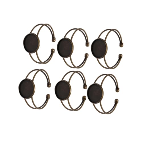 ORFOFE 6 Stück Teiliges Verstellbare Y-förmige Armband-basis aus Antik Bronzefarbenem Kupfer Rund für DIY Schmuckherstellung Wie Anhänger Resin und Fotoarmbänder von ORFOFE