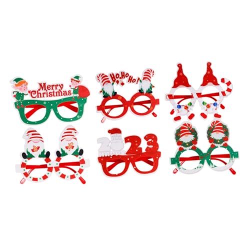 ORFOFE 6 Stück Teiliges Weihnachtsbrillen Leichtem Bunte Partybrillen mit Festlichen Xmas-elementen Wiederverwendbare Deko für Weihnachtsfeiern Komfortabel und Farbenfroh von ORFOFE