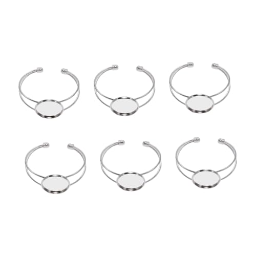 ORFOFE 6 Stück Teiliges Y-förmiges Kupfer Verstellbare Runde Fassung Silberfarben für DIY Schmuckherstellung Vielseitig Langlebig ORFOFE 6 Stück Teiliges Y-förmiges Kupfer Verstellbare Runde Fassung Silberfarben für DIY Schmuckherstellung Vielseitig Langlebig von ORFOFE