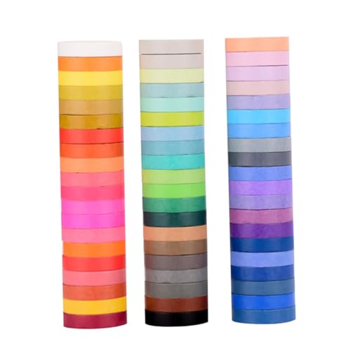 ORFOFE 60 Rolle Teiliges Washi Papier Klebeband Bunte Regenbogen Farben Originelles Dekoratives Klebeband für DIY Scrapbooking Fotoalben Geschenkverpackung Basteln von ORFOFE
