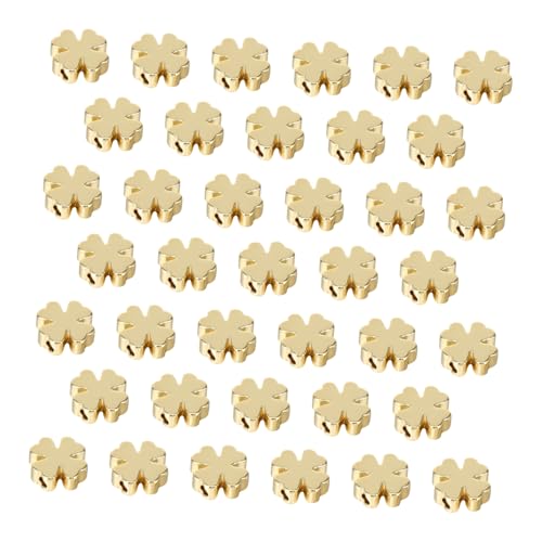 ORFOFE 60 Stück Goldfarbene Alloy Spacer Beads Vierblättriges Kleeblatt Design DIY Schmuckzubehör für Armbänder Halsketten und Bastelprojekte Langlebig und Farbbeständig ORFOFE 60 Stück Goldfarbene Alloy Spacer Beads Vierblättriges Kleeblatt Design DIY Schmuckzubehör für Armbänder Halsketten und Bastelprojekte Langlebig und Farbbeständig von ORFOFE