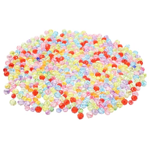 ORFOFE 600 Stück Bunte Acrylperlen Facettierte Spacer Perlen DIY Schmuckherstellung Leichte Dekorative Perlen für Armbänder Halsketten Basteln von ORFOFE