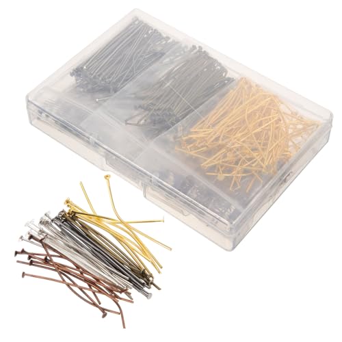 ORFOFE 600 Stück Flachkopfstifte für Schmuckherstellung Handliche Perlenstifte aus Stabilem Material Vielseitig für DIY Ohrschmuck Armbänder und Halsketten Praktische Perlennadeln von ORFOFE