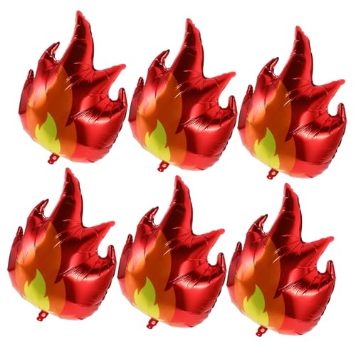 ORFOFE 6Stücke Flammenballons für Themenpartys Langlebige Aluminiumfolienballons für Einfache Dekoration von Sportveranstaltungen und Geburtstagsfeiern von ORFOFE