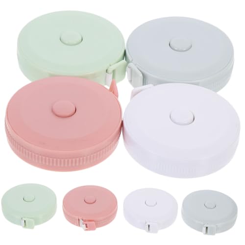 ORFOFE 8 Stück Teiliges Mini Maßband Automatisch Einziehbares Maßband für Körpermessung Weiches Schneidermaßband in Weiß Blau Grün Leicht Tragbar Doppelseitige Skalenanzeige von ORFOFE