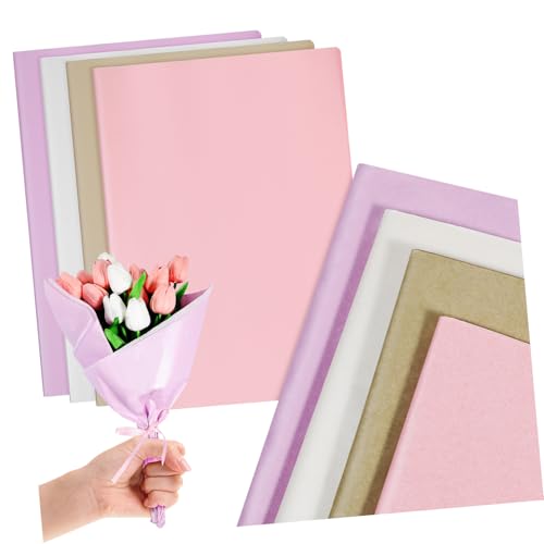ORFOFE 80 Blatt Geschenkpapier Blumen Seidenpapier wickeln WHO Hochzeitspapierverpackung Blumenpapier Seidenpapier zum Verpacken zum Basteln Blumenstrauß liefert Wickeltuch von ORFOFE