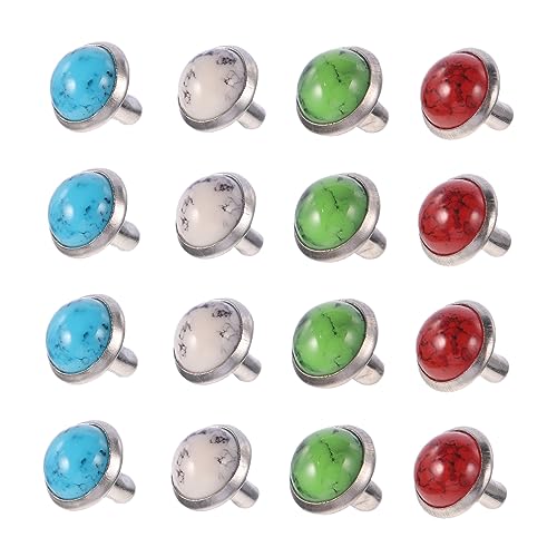 ORFOFE 80 Stück Teiliges Nieten mit Türkisen Schmuck Nieten DIY Zubehör für Taschen Schuhe Gürtel und Bekleidung Langlebige Metall Studs für Bastelprojekte von ORFOFE