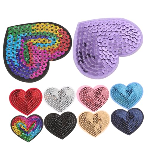 ORFOFE 9 Stück Teiliges Selbstklebende Herz patches mit Pailletten Dekorative Applikationen zum Aufnähen und Verstärken von Kleidung Langlebig Weich Vielseitig für DIY mode und Textilien ORFOFE 9 Stück Teiliges Selbstklebende Herz patches mit Pailletten Dekorative Applikationen zum Aufnähen und Verstärken von Kleidung Langlebig Weich Vielseitig für DIY mode und Textilien von ORFOFE