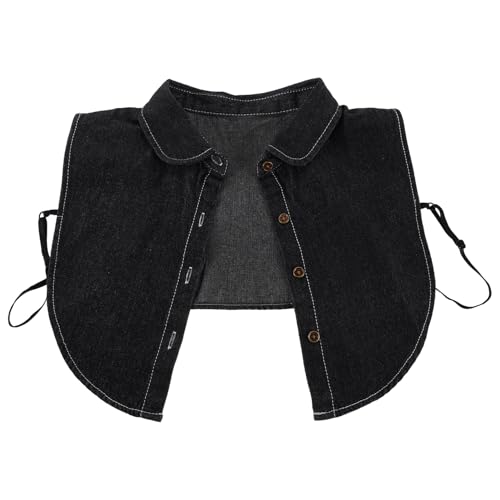 ORFOFE Abnehmbarer Jeans Falscher Kragen für Damen Dekorativer Hemdkragen für Vielseitige Looks Leicht und Tragbar für Reisen Büro und Freizeit Strapazierfähigem Denim Gefertigt von ORFOFE