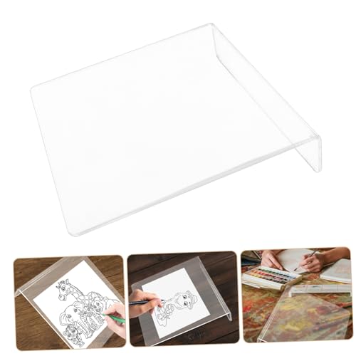 ORFOFE Acryl Zeichenbrett mit Dicker Schrägfläche Stabiler Tischaufsteller für Öl Aquarellfarben Vielseitiger Displayhalter für Kunst und Bastelarbeiten Langlebig und Formbeständig von ORFOFE