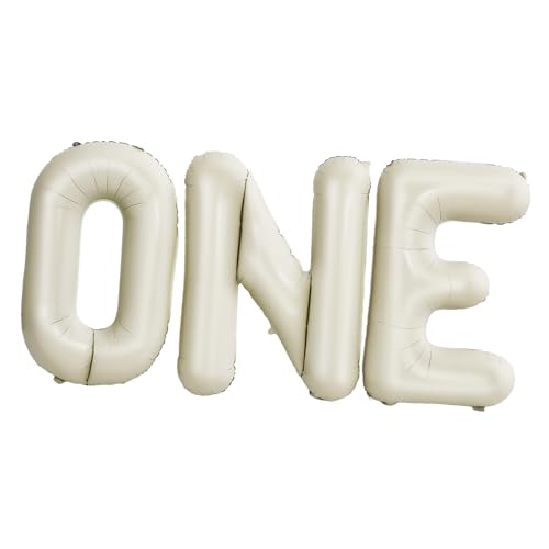 ORFOFE Aluminiumfolie Buchstabenballon One Wiederverwendbarer Geburtstagsdeko Ballon Stabile Partydekoration für Erste Geburtstagsfeier Einfach Aufzublasen und Langlebig von ORFOFE