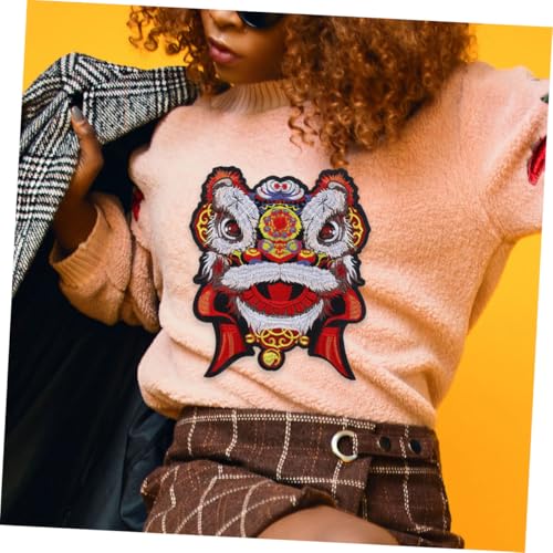 ORFOFE Aufbügelbarer Löwen aufnäher Bestickter DIY Patch für Kleidung Reparatur und Dekoration Hautfreundlich Langlebig Vielseitig für Jacken Jeans Hemden Einfach Anzubringen Kompakt von ORFOFE