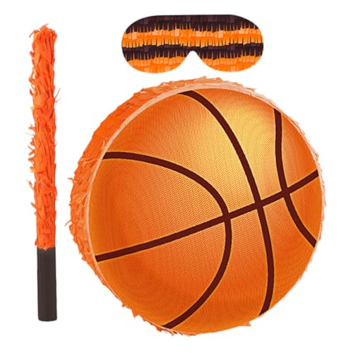 ORFOFE Basketball Pinata mit Blindenbinde und Schläger Karton mit Buntem Krepppapier Robuste Geburtstagsparty-deko für Einfach Befüllbar mit Konfetti und Süßigkeiten Sportliches ORFOFE Basketball Pinata mit Blindenbinde und Schläger Karton mit Buntem Krepppapier Robuste Geburtstagsparty-deko für Einfach Befüllbar mit Konfetti und Süßigkeiten Sportliches von ORFOFE