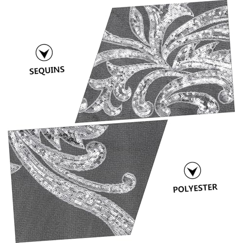 ORFOFE Bestickte Pailletten blumen Stoffaufnäher Handgefertigte Applikationen aus Dekorative DIY Flicken für Kleidung Cheongsam Festliche Kleider Langlebig und Silbernes von ORFOFE