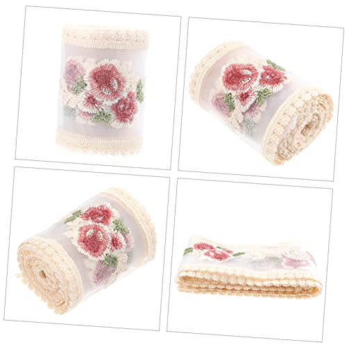 ORFOFE Besticktes Rosen Spitzenband DIY Nähzubehör Leichtes Atmungsaktives Spitzenband für Bekleidung Haarschmuck und Handwerksverzierung von ORFOFE
