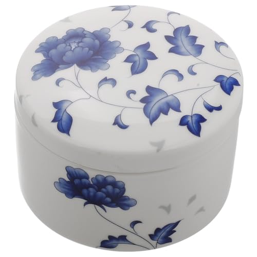 ORFOFE Blau weißes Keramik tintenfass mit Deckel Dekorative Tintenplatte für Kalligraphie und Malerei Feuchtigkeitsbewahrend Multifunktional für Pinsel und Zeichentusche Eleganter von ORFOFE