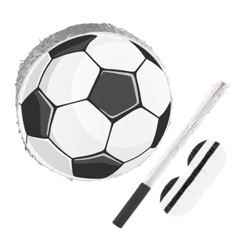 ORFOFE Bunte Fußball Pinata mit Aufhängeschlaufe und Schläger Kindergeburtstag Party Deko für Fußball Mottoparty Inklusive Füllöffnung für Süßigkeiten und Konfetti von ORFOFE