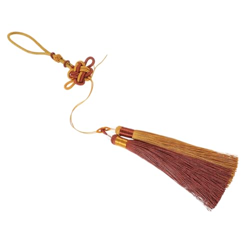 ORFOFE Chinesische Quaste Tassel Pendant für DIY Basteln Stabiles Material Eleganter Fächer Anhänger Handgefertigter Taiji Quastenanhänger in Hellem Braun Vielseitig für Schmuck und von ORFOFE