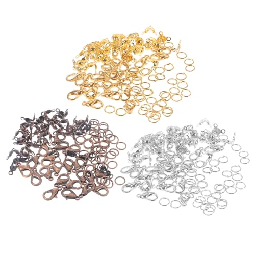 ORFOFE DIY Schmuckherstellung mit Hochwertigen Karabinerverschlüssen und Kettenverbindern Langlebige Legierung in Gold Silber und Rotkupfer für Halsketten Armbänder und Schlüsselanhänger von ORFOFE