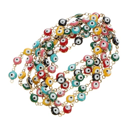 ORFOFE Emaillierte Evil Eye Link Chain Bunte Perlenkette aus hochwertigem Metall DIY Schmuck für Damen Collierschlaufen und Armbänder von ORFOFE