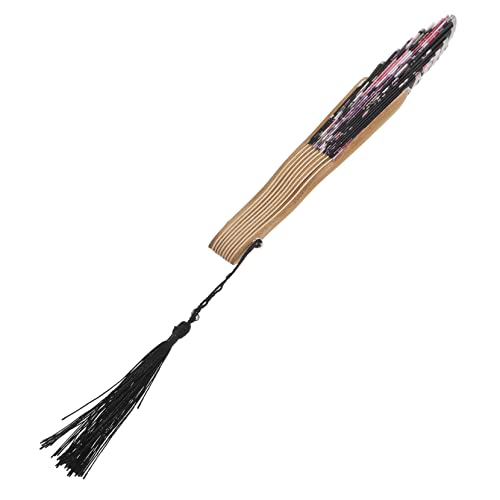 ORFOFE Faltbarer Handfächer Japanischer Fächer mit Holzgestell und Muster Handlicher Klappfächer für Sommer Leicht Tragbar und Dekorativ Vintage Stil für Hochzeit und Alltag von ORFOFE