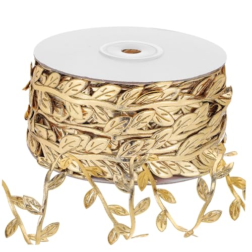 ORFOFE Glitzerndes Blattband Goldfarbig Dünnes Stoffband für Girlanden DIY Hochzeit Party Dekoration Künstliche Weinrebe Trim Vielseitig Einsetzbar ORFOFE Glitzerndes Blattband Goldfarbig Dünnes Stoffband für Girlanden DIY Hochzeit Party Dekoration Künstliche Weinrebe Trim Vielseitig Einsetzbar von ORFOFE
