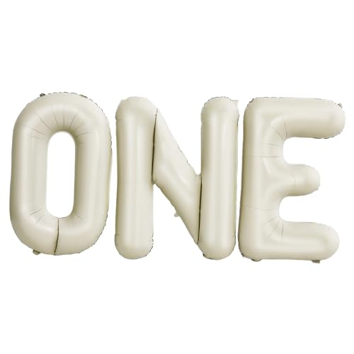 ORFOFE Großer Folienbuchstabe One Ballon Cremiges Weiß Schnelle Aufblasbarkeit Vielseitige Geburtstags Partydeko Kombinierbar mit Weiteren Dekoartikeln Auffällige Feiergestaltung von ORFOFE