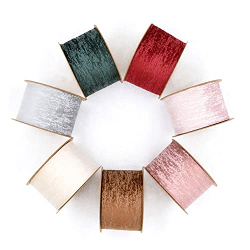 ORFOFE Kontrastfarbige Mikrofaser band Dunkelrot Weiches Geschenkband für Blumenverpackung DIY schleifen Partydeko Scrapbooking Langlebiges Bastelmaterial für Zuhause und Shop von ORFOFE