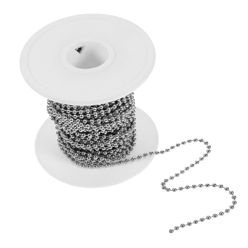 ORFOFE Kugelkette Durchmesser Rolle Metall Perlenkette für DIY Schmuckherstellung Verstellbar Zuschneidbar Geeignet für Schlüsselanhänger Hundemarken und Anhänger ORFOFE Kugelkette Durchmesser Rolle Metall Perlenkette für DIY Schmuckherstellung Verstellbar Zuschneidbar Geeignet für Schlüsselanhänger Hundemarken und Anhänger von ORFOFE