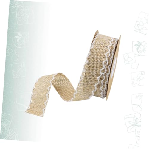 ORFOFE Leinenband mit Gewelltem Rand Wiederverwendbares DIY Geschenkband Naturfarbenes Dekoband für Frische Blumen Party Wohnraumdekoration Vielseitiges Bastelzubehör von ORFOFE