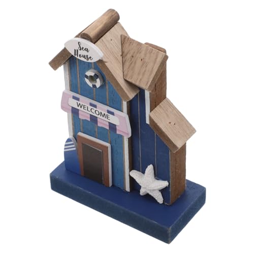 ORFOFE Miniatur Mediterrane Strand-Szene Holzfigur Dekoration für Puppenhaus Schlafzimmer Möbel Kreative Deko Sand Strand Küstenstil Zubehör von ORFOFE