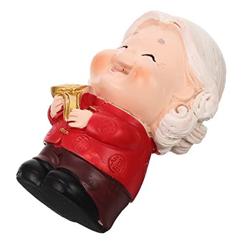 ORFOFE Geburtstagstorte Dekoration Ornament Harz Ältere Oma Statue Für Valentinstag China Kuchen Kuchen Toers Desktop Figur von ORFOFE