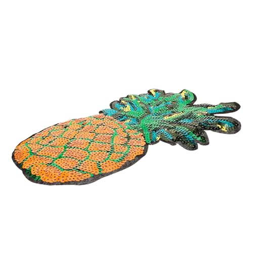 ORFOFE Modischer Pailletten Aufnäher Ananas zum Aufbügeln Bestickter DIY Patch für Jacken Taschen Hüte Pullover Kleidung Reparieren und Verzieren Kleine Filigrane Bügelflicken für von ORFOFE