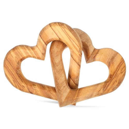 ORFOFE Natürlicher Holz Herzanhänger Hohl Herzform Holzdeko für Wand Tisch Wohnzimmer Partner Freundin von ORFOFE