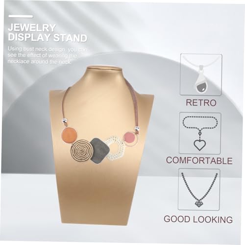 ORFOFE Necklace Display Stand aus Gebürstetem Material Stabile Schmuckbüste mit Halsdesign für Ketten und Anhänger Schmuckständer für Zuhause Geschäft und Schaufenster Klein von ORFOFE